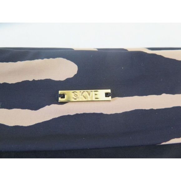 Skye SK69338 368 Size L Black Tiger Print Mid Waist Fold Over Bikini Bottom - Picture 4 of 5